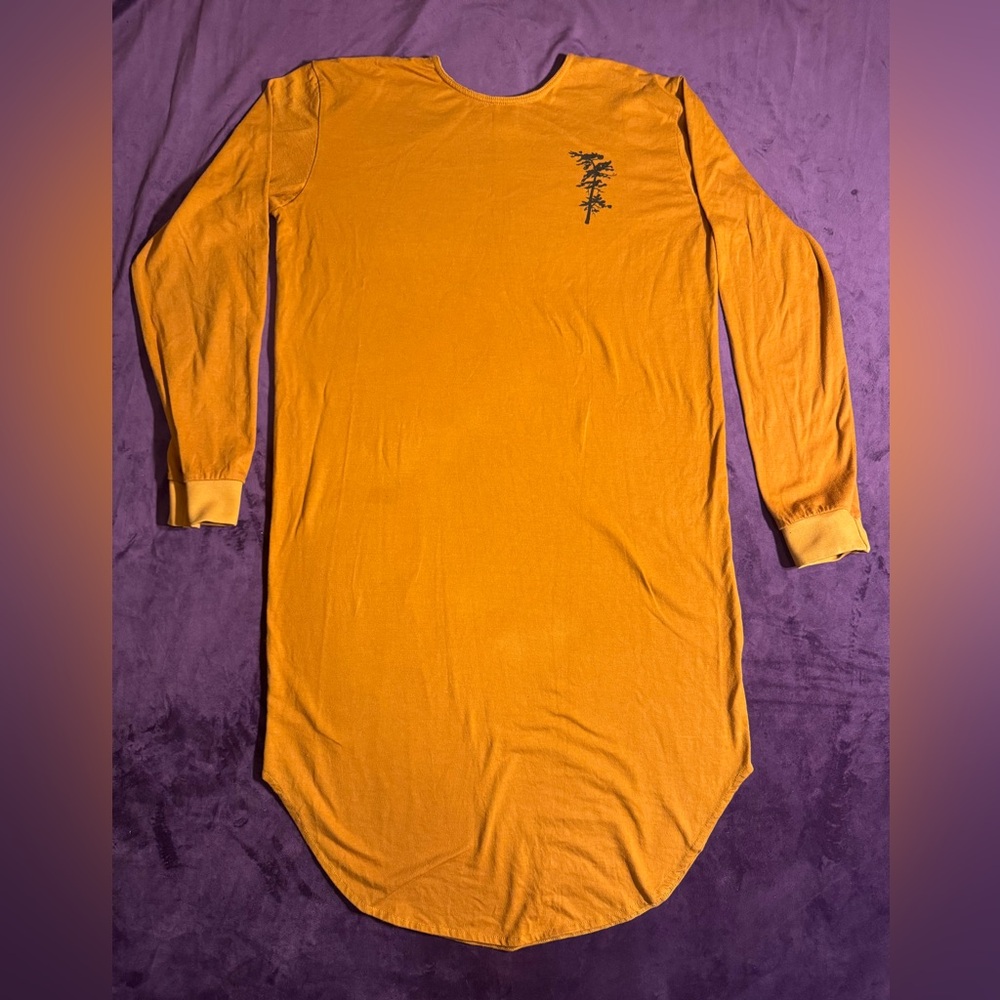 Long Sleeve Mustard Yellow Dress
